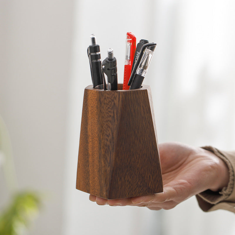 Wooden Large Capacity Desk Pen Holder Organizer