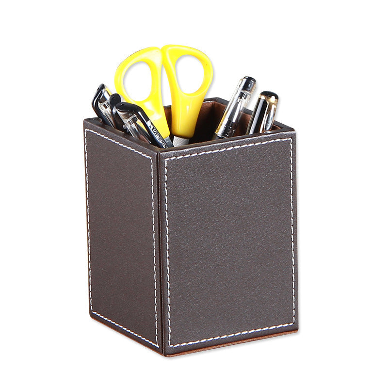 Leather Desk Pen Holder Organizer