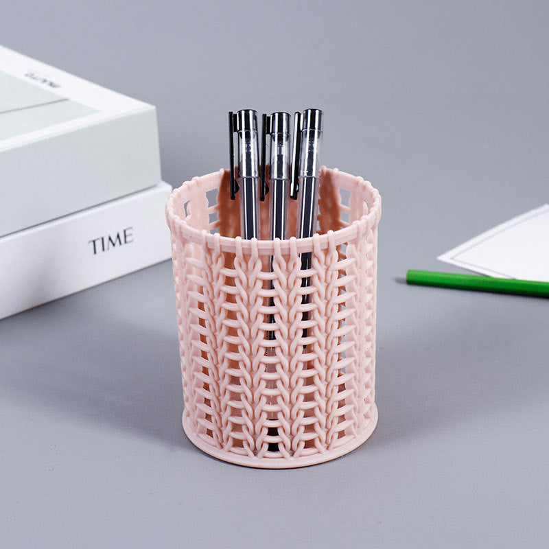Hollow Round Desk Pen Holder Organizer