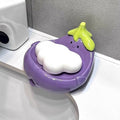 Eggplant Ceramic Drain Soap Dish