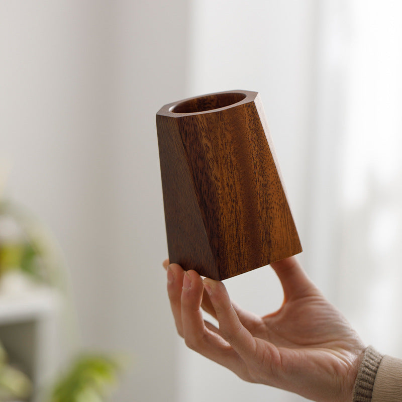 Wooden Large Capacity Desk Pen Holder Organizer