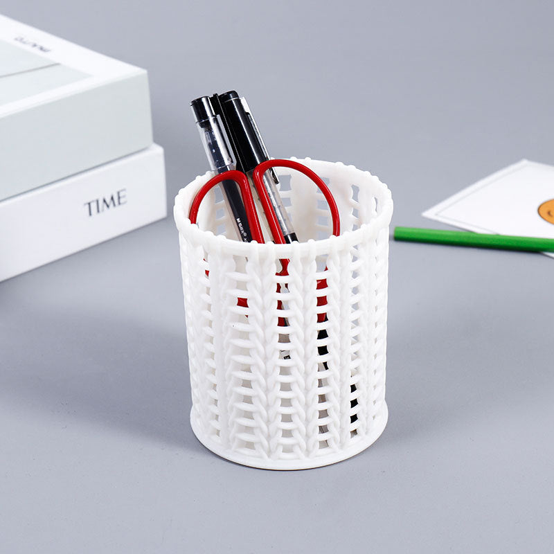Hollow Round Desk Pen Holder Organizer