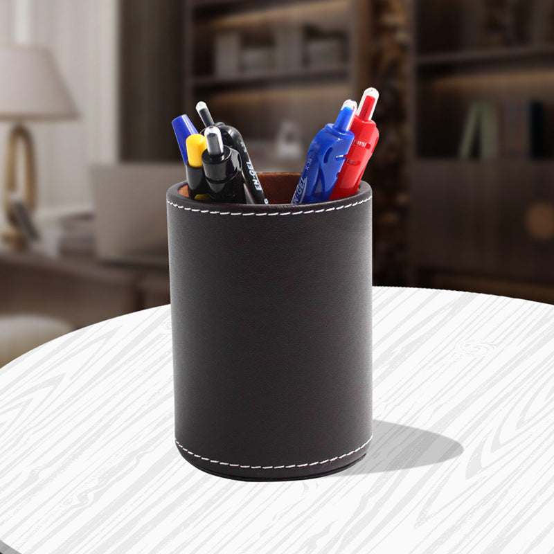 Leather Desk Pen Holder Organizer